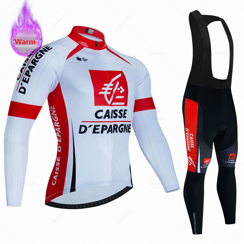 Cycling Gear Winter - Caisse D'Éspargne-Conjunto de Jersey térmico de